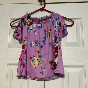 Trippy Happy Girls Slit Shoulder Blouse Size 7/8